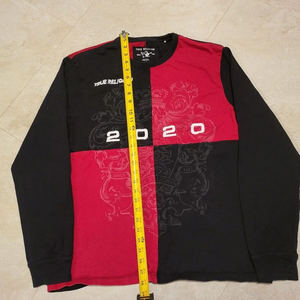 True Religion World Tour 2020 Mens XL Embroidered Heavyweight Long‎ Sleeve Shirt